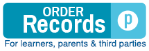 Parchment logo that says order records. For learners, parents & third parties